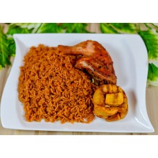 Jollof rice+grill chicken+plantain