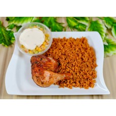 Jollof rice+grill chicken+coleslaw