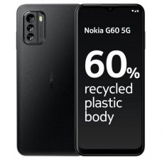 Nokia phone g60 - 6.58" (6gb ram, 129gb rom) android 12 (50/5/2)mp + 8mp selfie - snapdragon 5g - 4500mah - hybrid dual - pure black