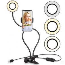 Selfie ring light with cell phone stand