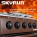 Skyrun 4 burner (4+0) gas cooker (gcs-4g/ms500z-p) - brown