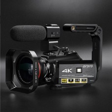 Ordro ac3 3.1 inch ips screen 4k full hd 13mp night vision wifi live camcorder dv digital camera, style:standard + microphone +handheld stand(black)