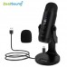 Zealsound usb condenser microphone studio recording mic for pc computer streaming video gaming podcasting vocal black blue color