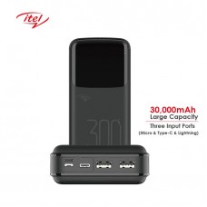 Itel 30000mah triple input fast charging power bank