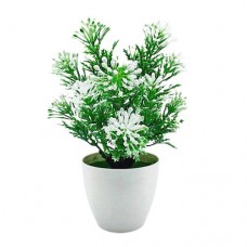 Artificial potted plant full of vitality realistic-white