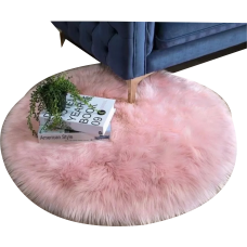 Pink plush centre rug