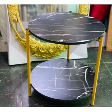 Black double layered circle centre table