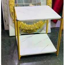 White double layered square centre table