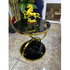 Black and gold double layered centre table