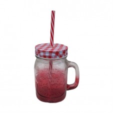 Smoothie glass bottle/cup with straw