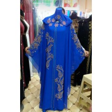 Kaftan long maxi dress long sleeves , party, dress with free scarf and belt