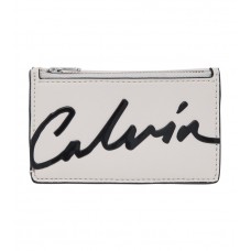Calvin klein ckj sculpted card case w/coin wallets-stone