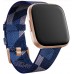 Fitbit versa 2 special edition health and fitness smartwatch navy & pink woven/copper rose aluminum