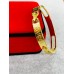18k gold plated  bracelet   stainless steel crystal bangle cuff 