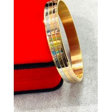 18k gold plated  bracelet   stainless steel crystal bangle cuff 