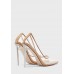 Ginger clear pointed stiletto heel shoe pumps with trim