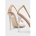 Ginger clear pointed stiletto heel shoe pumps with trim