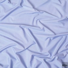 Powder blue swiss 100% cotton shirting fabric with off white checks design