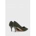 Printed knit pointed stiletto pump heel shoe - ginger green