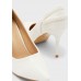Plaited detail pointed stiletto pump heel shoe white