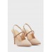 Pointed slingback pump with diamante band heel pump shoe nude