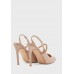 Pointed slingback pump with diamante band heel pump shoe nude
