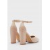 Truffle collection pointed patent block heel ankle strap pump shoe