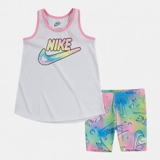 Nike kids' bubble allover print bike short set (baby and toddler)