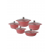 Dessini 10-piece granite cookware set very small casserole 20, small casserole 24, medium casserole 28, large casserole 32, shallow casserole 28cm