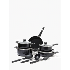 Amal non-stick aluminium cookware set black 12-piece
