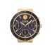 Versus harbour heights analog watch for women with stainless steel band, water resistant and chronograph, v wvsp880, gold-navy blue