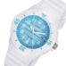 Casio analog watch for women with resin band, water resistant, lrw-200h-2c, white-blue