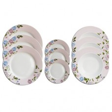 Set of 9 breakable plates with flower design