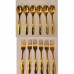 Set of 24pcs gold plated cutlery spoon fork and knife