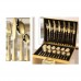 Set of 24pcs gold plated cutlery spoon fork and knife