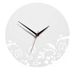 Premier wall clock dia floral swirl acrylic - white 30 cm