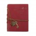 Classic deep brown pu leather retro vintage blank pages notebook journal diary rose-red rose red