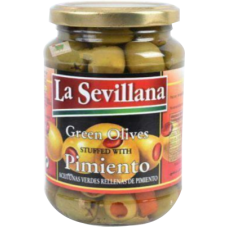 La sevillana pitted green olives jar 350 g