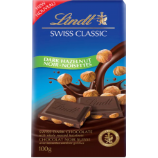 Lindt swiss classic dark chocolate hazelnut 100 g