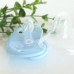 Baby silicone pacifier butterfly shape hygienic cap with animal pattern-blue