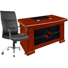 1.4m executive table and standard leather chair