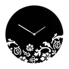 Premier wall clock dia floral swirl acrylic - black 30 cm
