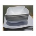 12 pieces unbreakable ceramic curved and flat plates