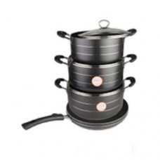 4 pcs premium set- 3 pcs- non-stick pots + 1 frying pan