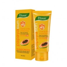 Disaar daily moisturising sunscreen cream papaya sun spf 45 60 ml