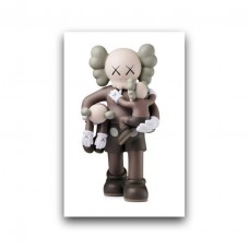 Framed caring mother kaws premium wall art canvas (26 x 16 inches)