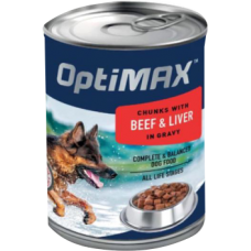 Optimax dog food beef & liver in gravy 415