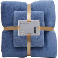 Big and small absorbent towel--dark blue