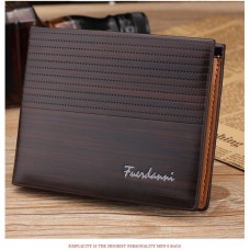 Fuerdanni executive men's wallet with multiple card slots- dark-brown