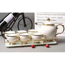 Classic 8 piece porcelain tea set, teapot set